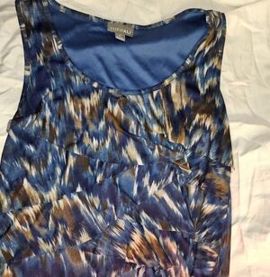 Roz & Ali Petite Large Sleeveless Abstract Print Blouse